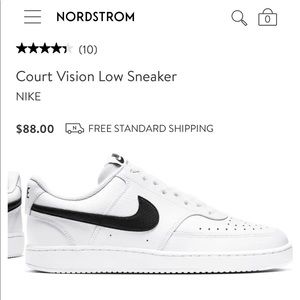 Nike court vision size 7 men white/ black